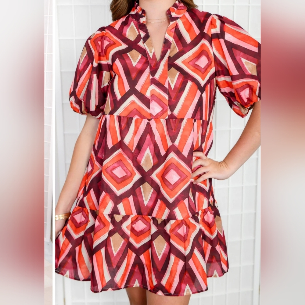 THML Geometric Patterned Dress